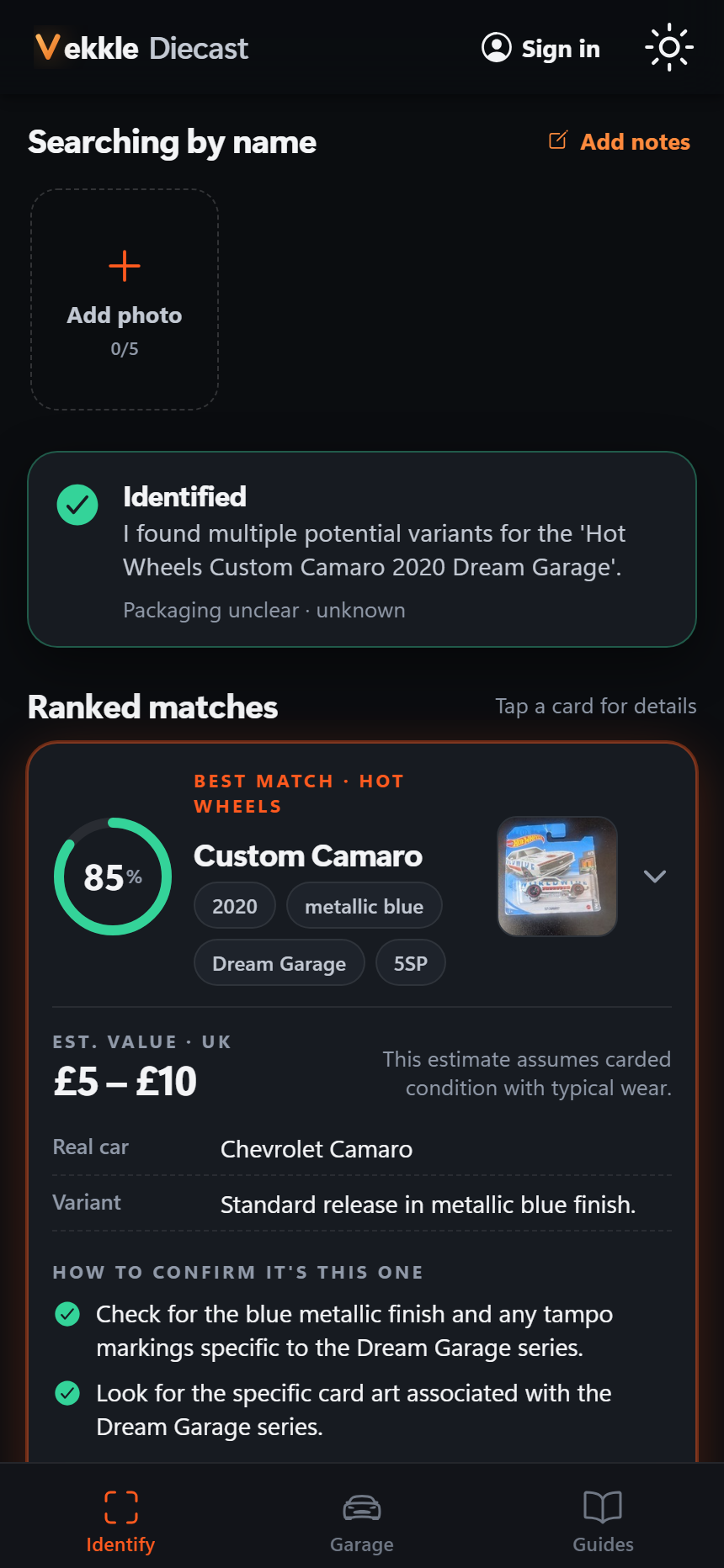 Search variants by name